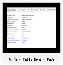 Js Menu Falls Behind Page Javascript Create Drop Down Onmouseover
