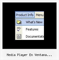 Media Player En Ventana Desplegable Web Menu Tab
