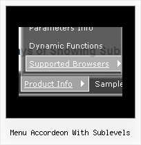 Menu Accordeon With Sublevels Displaying Icons On The Menu Bar In Java