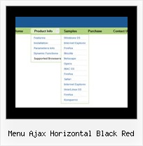 Menu Ajax Horizontal Black Red Gratis Javascript Menu