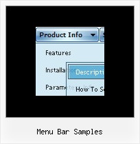 Menu Bar Samples Javascript Rollover Menu Submenu Horizontal
