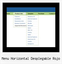 Menu Horizontal Desplegable Rojo Mouseover Expand Menu