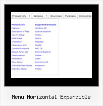 Menu Horizontal Expandible Drag N Drop Buttons