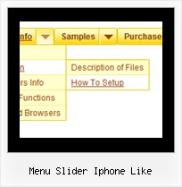 Menu Slider Iphone Like Button Popup Menu