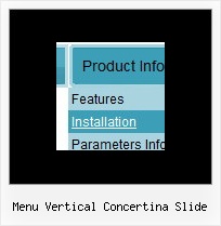 Menu Vertical Concertina Slide Dynamic Menu Java