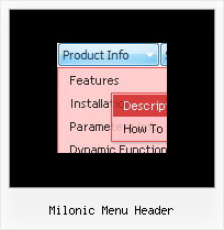 Milonic Menu Header Side Bar Menus