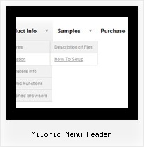 Milonic Menu Header Pulldown Menu Scroll