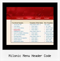 Milonic Menu Header Code Dhtml Vertical Menu