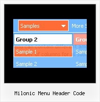 Milonic Menu Header Code Sub Menu Code