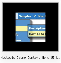 Mootools Ipone Context Menu Ul Li Dhtml Scrolling Menu Rollover Javascript