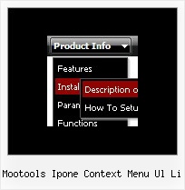 Mootools Ipone Context Menu Ul Li Navigation Men C Bc Menubar