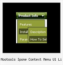 Mootools Ipone Context Menu Ul Li Javascript Dynamic Drop Downs