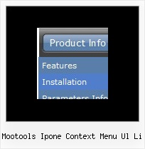 Mootools Ipone Context Menu Ul Li Dropdown Menu Fireworks