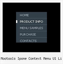 Mootools Ipone Context Menu Ul Li Xp Style Web Buttons