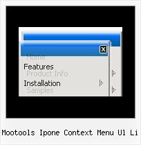 Mootools Ipone Context Menu Ul Li Dropdown Rollover