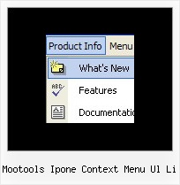 Mootools Ipone Context Menu Ul Li Javascript Loading Drop Down Menu