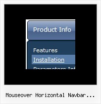 Mouseover Horizontal Navbar Example Popup Submenu Css