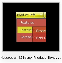 Mouseover Sliding Product Menu Demo Website Menu Across