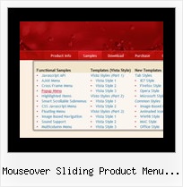 Mouseover Sliding Product Menu Demo Shell Menu Software