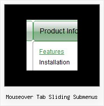 Mouseover Tab Sliding Submenus Drop Down Menu By Expanding