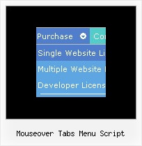 Mouseover Tabs Menu Script Web Menu Template