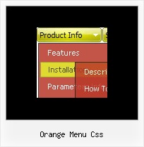 Orange Menu Css Javascript Static Item