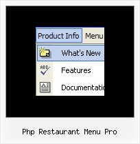 Php Restaurant Menu Pro Dhtml Css Menu