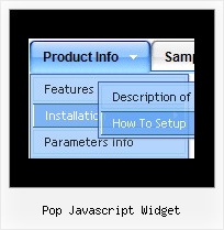 Pop Javascript Widget Horizontal Scrolling Menu