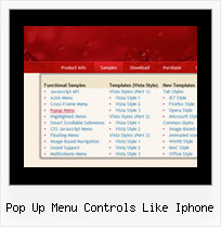 Pop Up Menu Controls Like Iphone Scroll Menu Html Code
