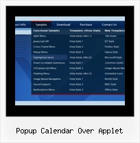 Popup Calendar Over Applet Menu Object