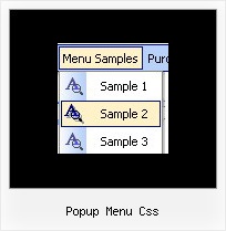 Popup Menu Css Flyout Javascript