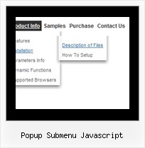 Popup Submenu Javascript Menu Image Script