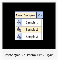 Prototype Js Popup Menu Ajax Rollover