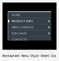 Restaurant Menu Style Sheet Css Jump Menu With Html