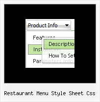 Restaurant Menu Style Sheet Css Java Script Menu Createmenu