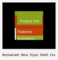 Restaurant Menu Style Sheet Css Java Script Dropdown Menu Frame