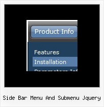 Side Bar Menu And Submenu Jquery Dhtml Rollover Button Menu Dropdown