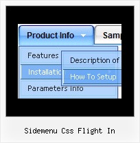 Sidemenu Css Flight In Menu Drop Down Rollover