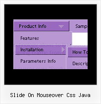 Slide On Mouseover Css Java Navigation Bar Horizontal
