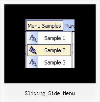 Sliding Side Menu Top Bar Menu Mouseover