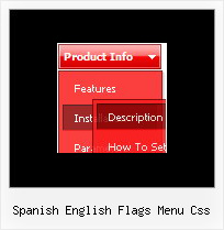 Spanish English Flags Menu Css Java Pop Up Menu