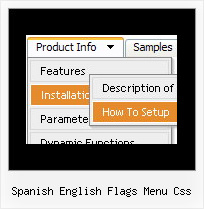 Spanish English Flags Menu Css Menus Navigation