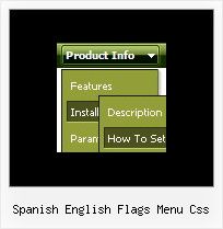 Spanish English Flags Menu Css Vertical Menu And Submenu Javascript Code