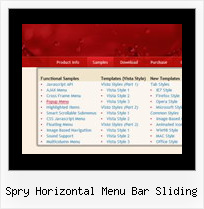 Spry Horizontal Menu Bar Sliding Movable