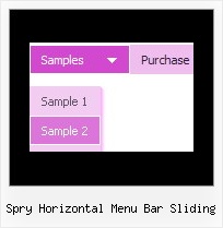 Spry Horizontal Menu Bar Sliding Menu Transparent Javascript