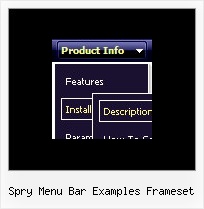 Spry Menu Bar Examples Frameset Using Drop Down Menus