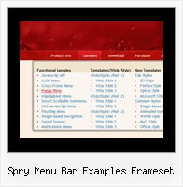 Spry Menu Bar Examples Frameset Style Toolbar Javascript