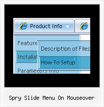 Spry Slide Menu On Mouseover Menu Em Html