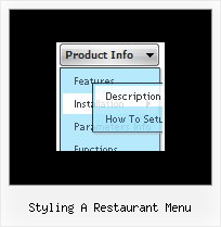 Styling A Restaurant Menu Sliding Down Menu