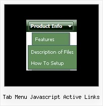 Tab Menu Javascript Active Links Drop Down